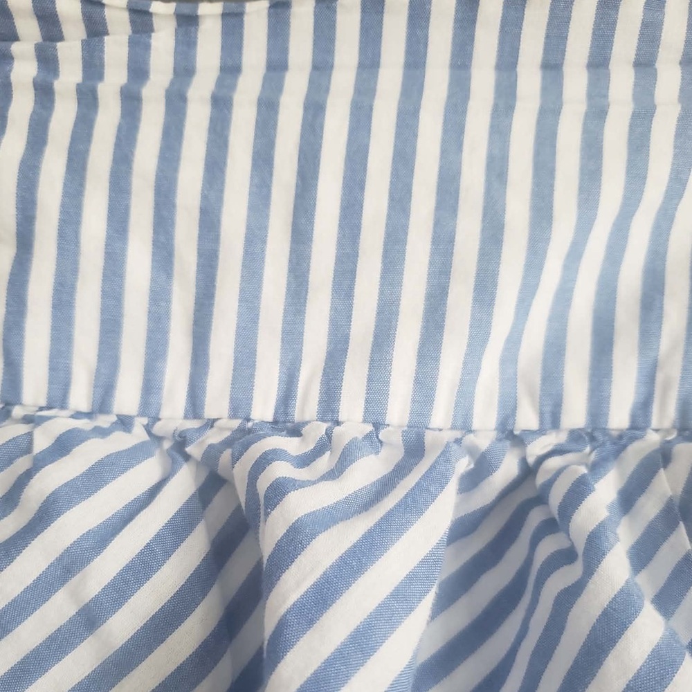 EUC. Girls M (8-10) Polo Ralph Lauren Pale Blue White Stripe Tiered Ruffle Skirt - Picture 2 of 9